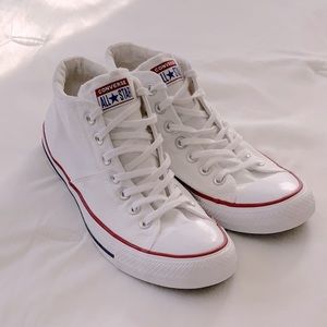 White Converse Mid-Tops